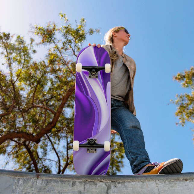 Skateboard Sueños de flores moradas (Exterior 1)