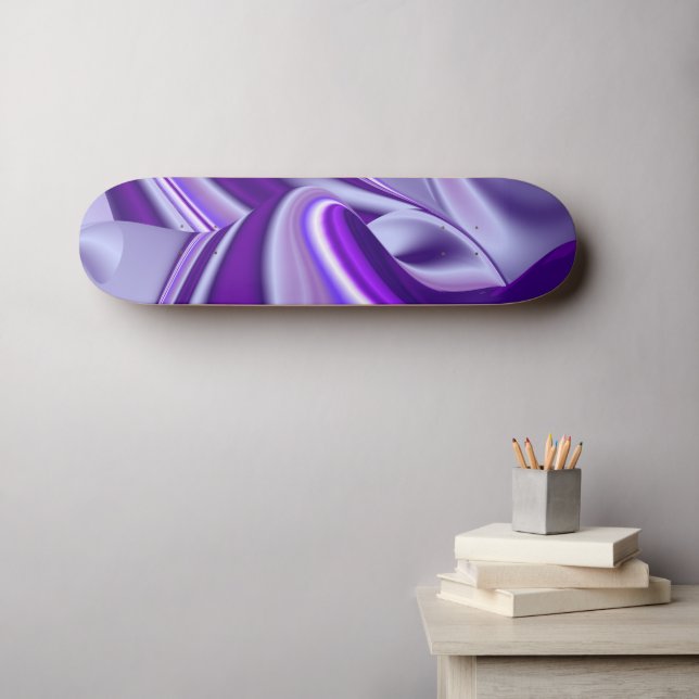 Skateboard Sueños de flores moradas (Arte de pared (horz))