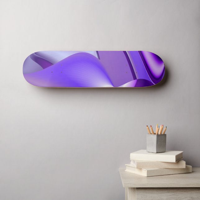 Skateboard Sueños de flores moradas (Arte de pared (horz))