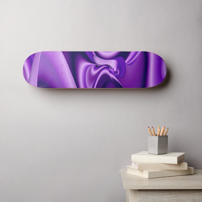 Skateboard Sueños de flores moradas (Arte de pared (horz))