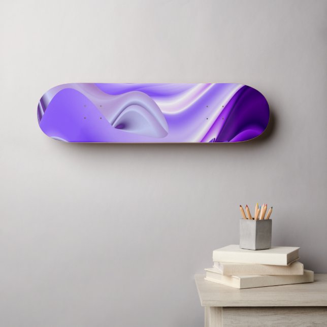 Skateboard Sueños de flores moradas (Arte de pared (horz))