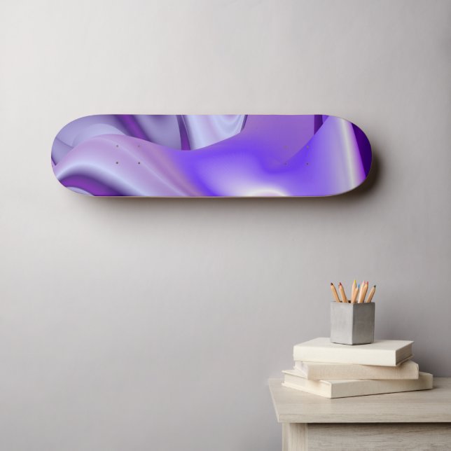Skateboard Sueños de flores moradas (Arte de pared (horz))