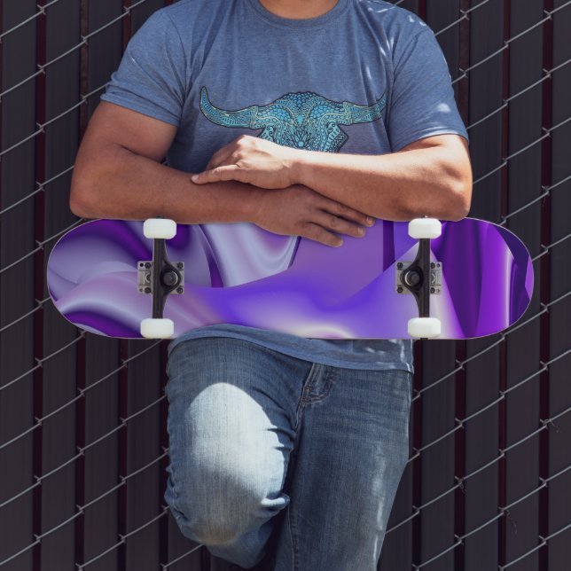 Skateboard Sueños de flores moradas (Exterior 3)