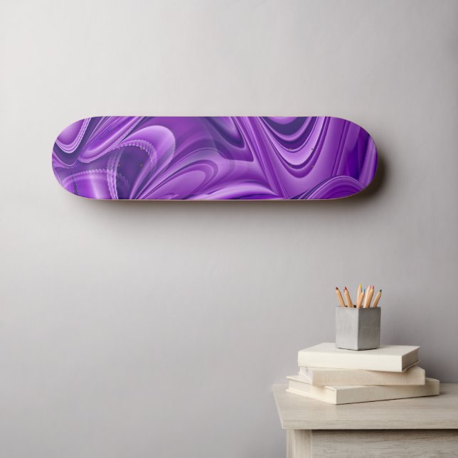 Skateboard Sueños de flores moradas (Arte de pared (horz))