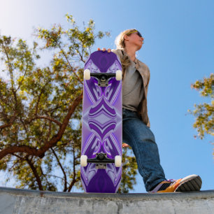 Skateboard Sueños de flores moradas