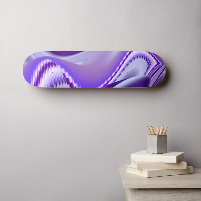 Skateboard Sueños de flores moradas (Arte de pared (horz))