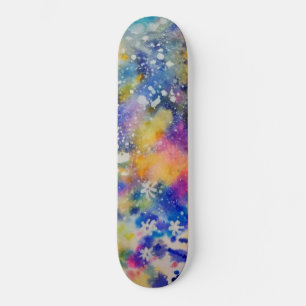 Skateboard Sueños de luna - Pintura de color de agua -