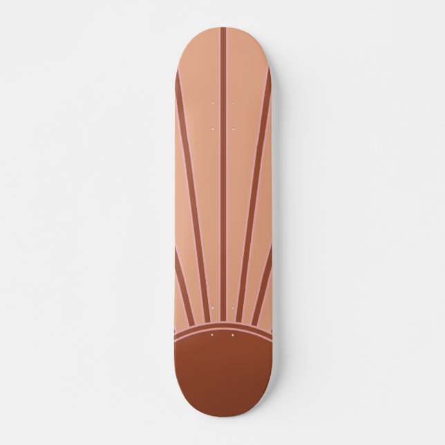 Skateboard Sun Earth Tones Sunrise Brown Rust Retro Sunshine (Anverso )