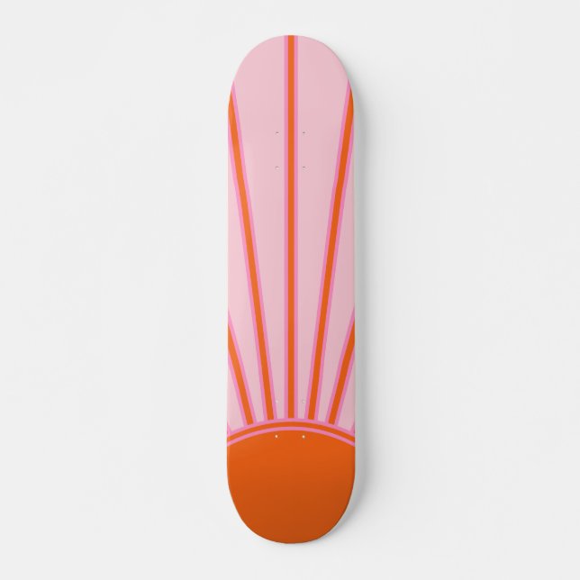 Skateboard Sunrise Pastel Rosa Y Sunshine Naranja (Anverso )