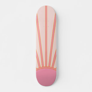 Skateboard Sunrise Pink Resumen Retro Sunshine