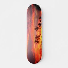 Skateboard Sunset Tropical Dreamy