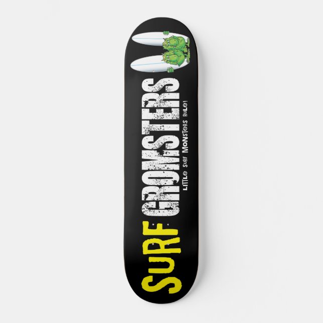 Skateboard Surf Gromsters totalmente negros (Anverso)