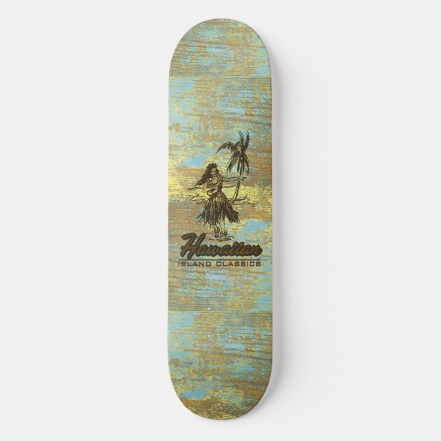 Skateboard Surf Shack Hawaiian Faux Wood (Anverso)