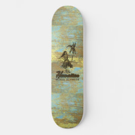 Skateboard Surf Shack Hawaiian Faux Wood
