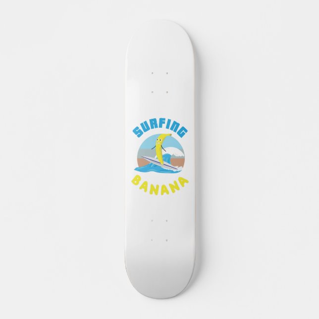 Skateboard Surfing banana surf surf ilustracion de frutas océ (Anverso )