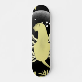 Skateboard Surreal Dreamy León Ilustracion de la Luna Animal 
