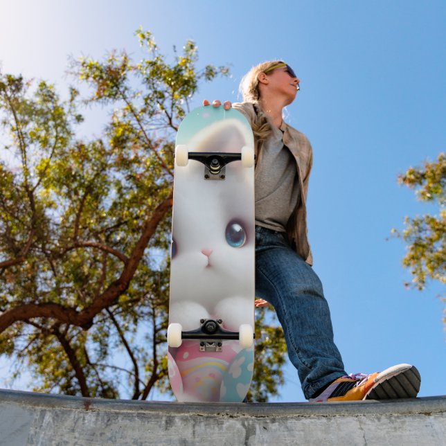 Skateboard Sweet Pastel Kawaii Kitten Easter Eggs (Exterior 1)
