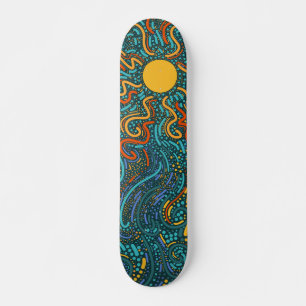 Skateboard Swirling Sun