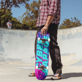 Skateboard Synthwave Neon Auto Garage Cyberpunk Outrun
