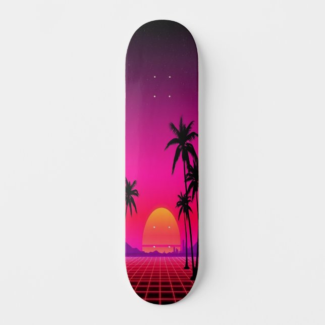 Skateboard Synthwave Sunset: edición 1 (Anverso)