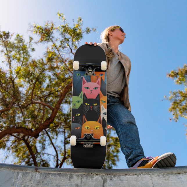 SKATEBOARD TABLA DE ESQUEMA CAT ART (Exterior 1)