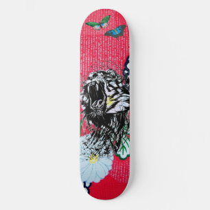 SKATEBOARD TABLA DE ESQUÍ DE TIGRE CON MARIPOSAS