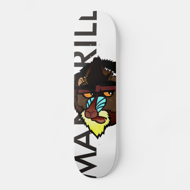 SKATEBOARD TABLA DE ILUSTRACION GRÁFICO DE MANDRILL COLORIDA (Anverso)