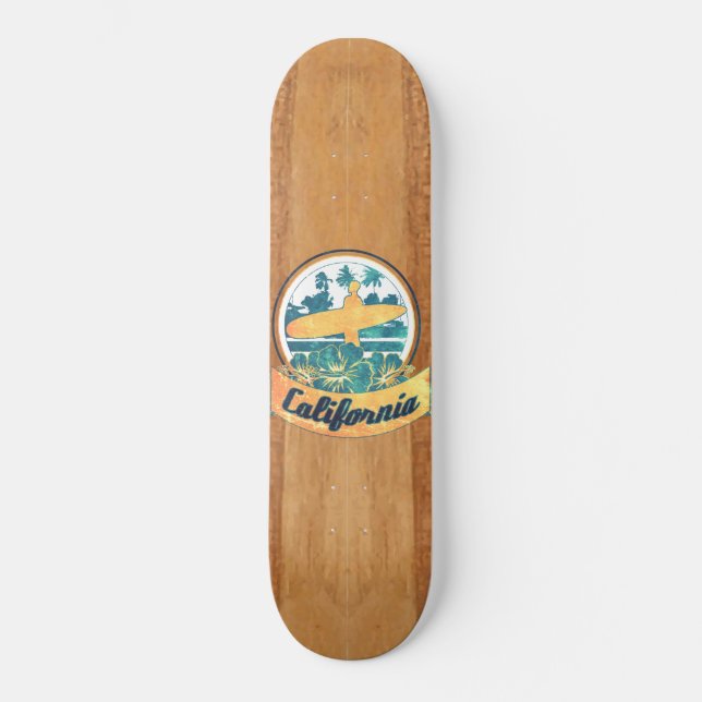 Skateboard Tabla hawaiana de California (Anverso)