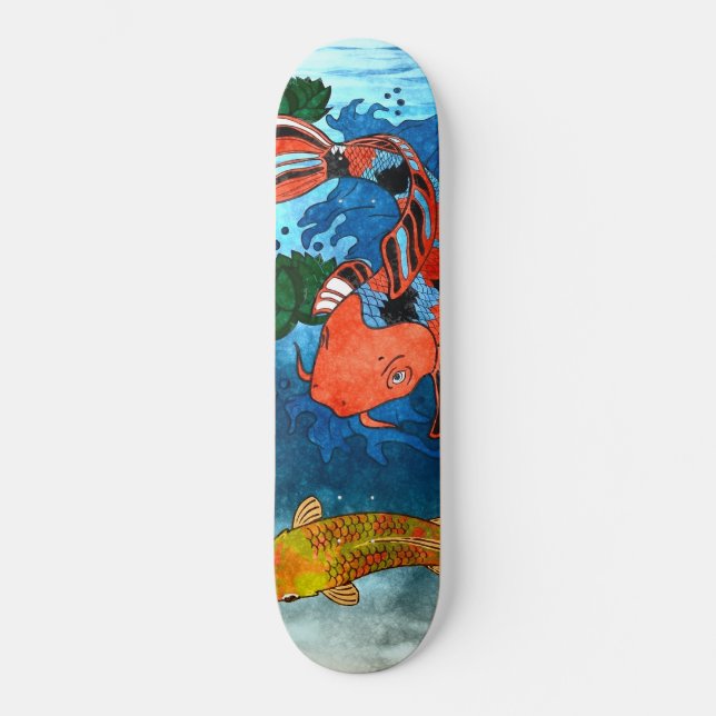 Skateboard Tablas de patinaje de peces Koi Cool - Tamaños per (Anverso)