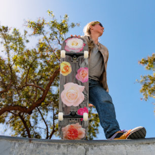 Skateboard Tablas de patinar de árboles y rosas