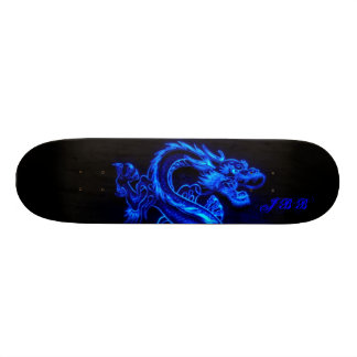 Skateboard Tablero AZUL del dragón