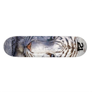 Skateboard Tablero blanco del tigre
