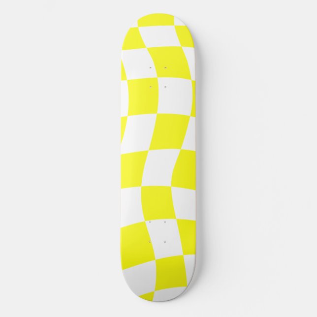 Skateboard Tablero de Ajedrez Amarillo (Anverso)