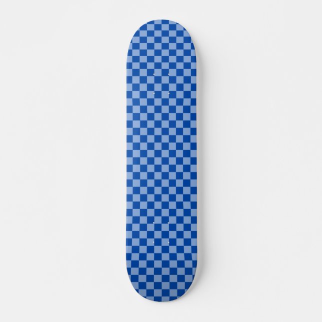 Skateboard Tablero de ajedrez azul cobalto (Anverso )