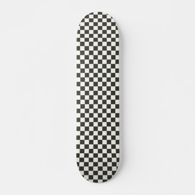 Skateboard Tablero de ajedrez de negro y blanco desactivado (Anverso )