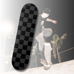 Skateboard Tablero de ajedrez negro clásico y negro humeante