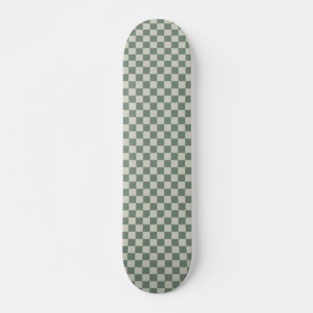 Skateboard tablero de ajedrez verde (Anverso )