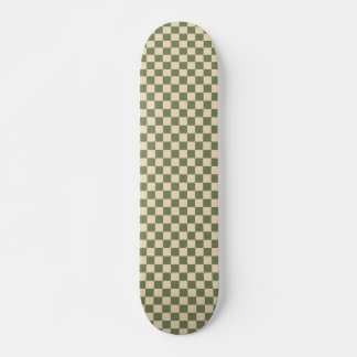 Skateboard Tablero de ajedrez verde y beige claro