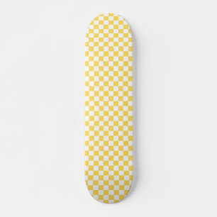 Skateboard Tablero de ajedrez visual clásico amarillo