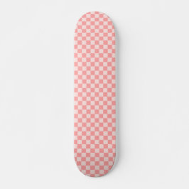 Skateboard Tablero de cheques rosa