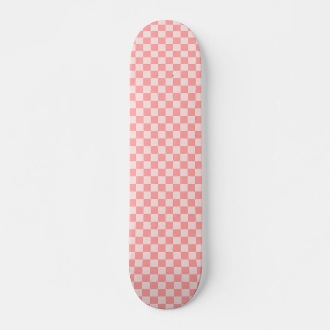 Skateboard Tablero de cheques rosa (Anverso )