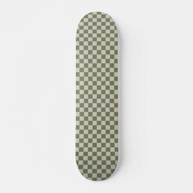 Skateboard Tablero de cheques verde de sabio (Anverso )