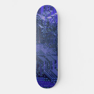 Skateboard Tablero de Circuito Cibernético Azul Arte Electrón