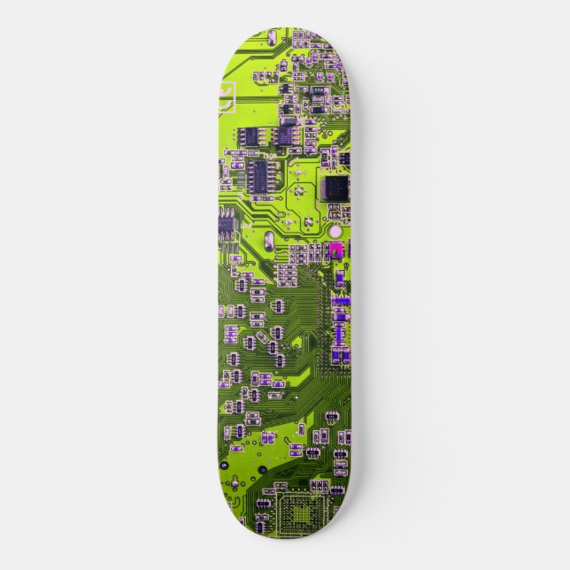 Skateboard Tablero de Circuito de Friki de Computadora Amaril (Anverso)
