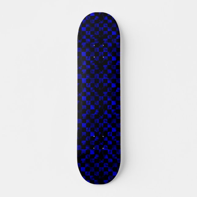 Skateboard Tablero de damas de mármol azul (Anverso )