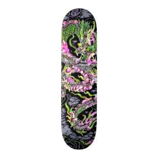 Skateboard Tablero de encargo del dragón del elemento de neón