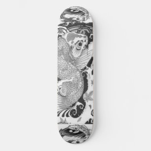 Skateboard tablero de los pescados del koi