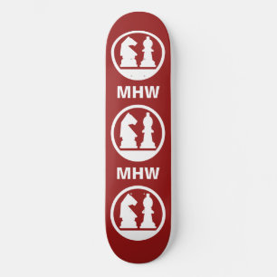 Skateboard tablero de patinaje monograma personalizado CHESS
