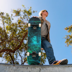 Skateboard Tablero de skate de fractal abstracto esmeralda có