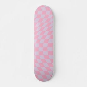 Skateboard Tablero de verificación rosa Lilac Patrón controla